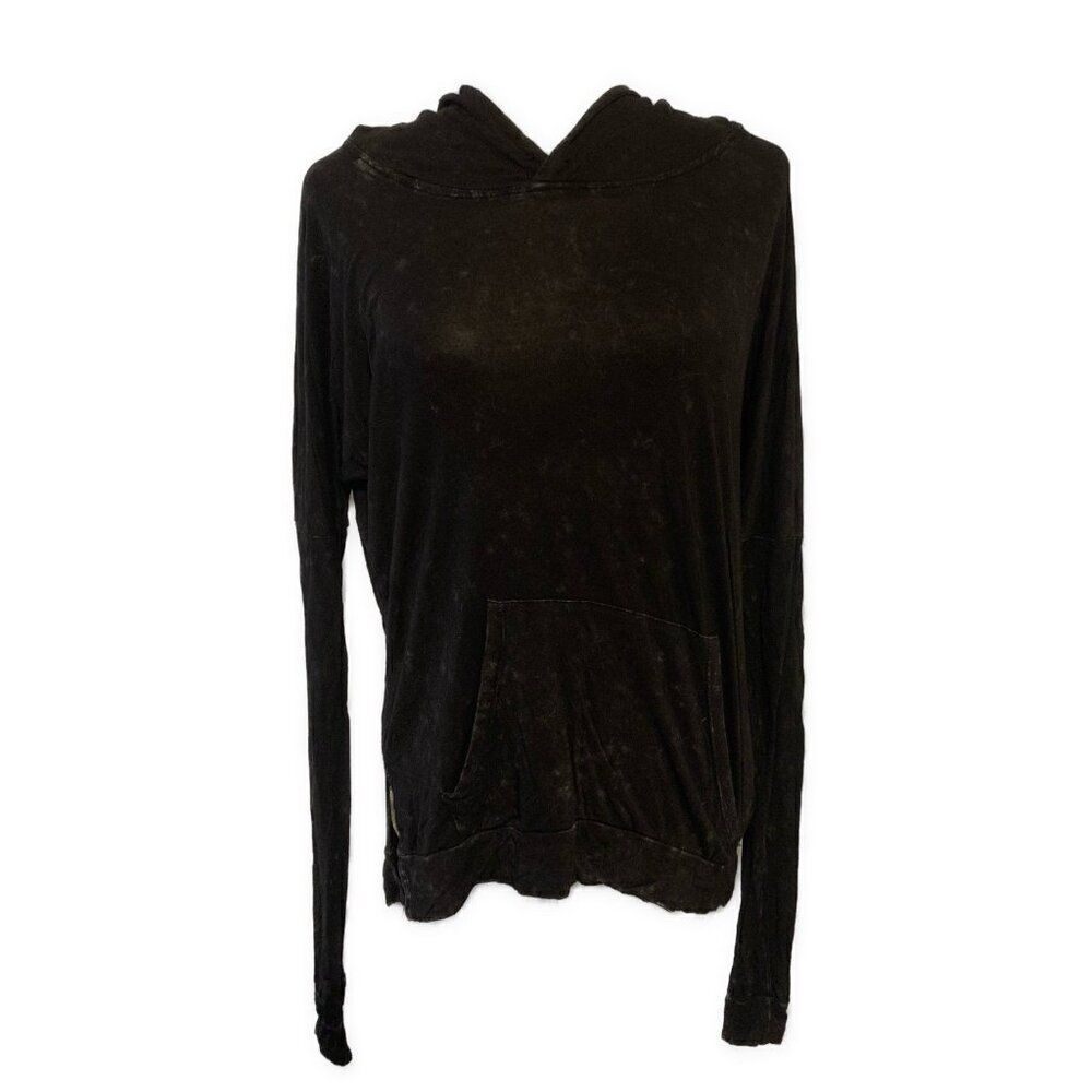POL Black Tie Dye Long Sleeve Hoodie Sweater Small